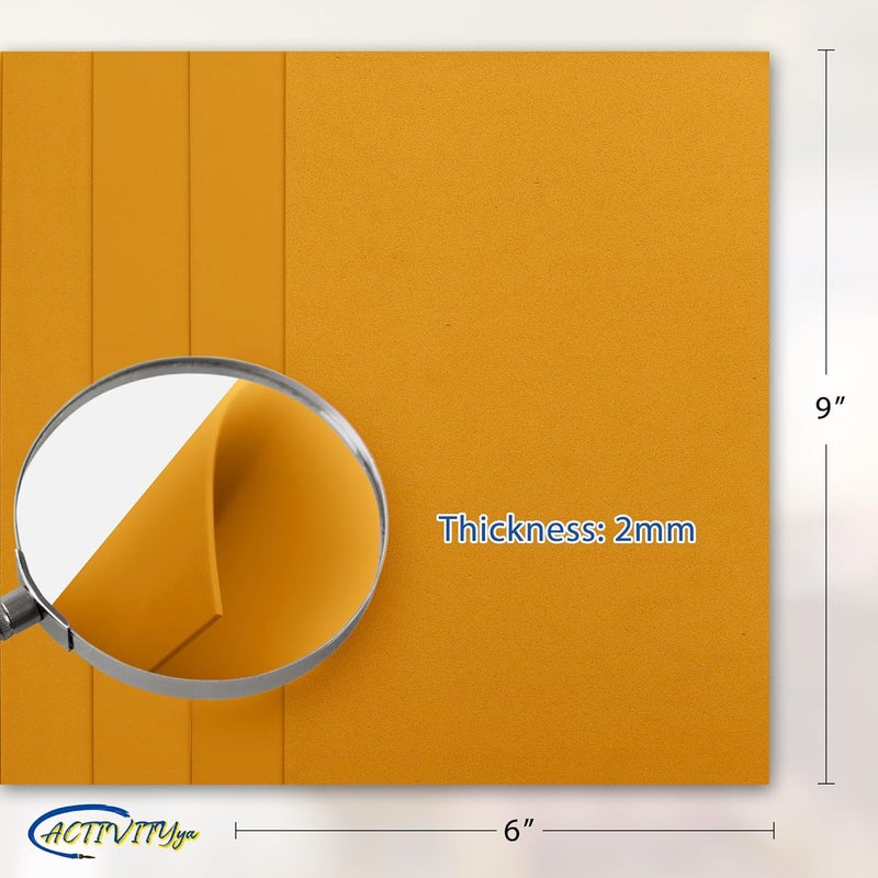 ACTIVITYYA Mustard EVA Foam Sheets, 6 x 9 Inch, 2mm Thick – Foam Paper for DIY Arts and Crafts, School Projects, and More – 8 Pack - Image 2